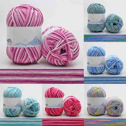 1PC 50g/ball Worsted Dyeing Middle-thick Milk Cotton Soft Baby Yarn Hand Knitting Crochet Baby Woollen Yarns Y211129