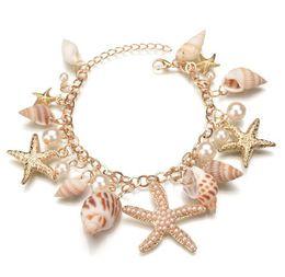 Fashion Ocean Bohemian Starfish Shell Bracelet Ladies Beach Jewellery GC411