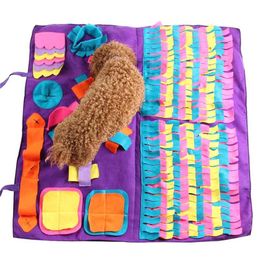 Pet Sniffing Mat Washable Dog Cat Smell Training Pad Consume Energy Puzzle Pet Toys Puppy Dog Release Stress Training Blanket 210924