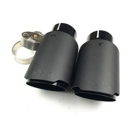 OUT 101MM One Pair AK Matte Carbon Fibre Exhausts Pipes Akrapovic Black Stainless steel Exhaust Tail End Pipe