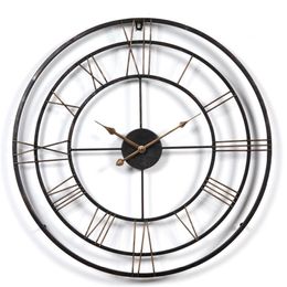 Hot 3D 60cm large Brief Retro Clock Vintage Modern Style Hollow-out Household Bedroom Art Clocks Livingroom Wall Home Decor 210414