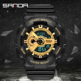 SANDA Brand Fashion Watch Men Waterproof Sports Military Watches S Shock Digital Watch Men Multifunction Relogio Masculino G1022