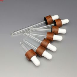 5ml-100ml 18/410 wooden shape dropper lid white/black bulb glass tube for essential oil /serum liquid bottlegood qty