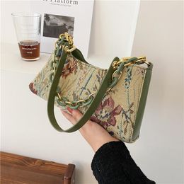 Shoulder Bags Fashion Women Small Underarm Bag Female Thick Chain Purse And Handbags Girls Travel Totes 2021