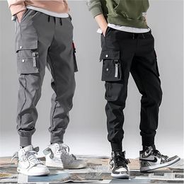 3XL XXXL Multi-pocket Elastic Waist Design Harem Pant Men Streetwear Punk Hip Hop Casual Trousers Joggers Male Dancing Pant X0723