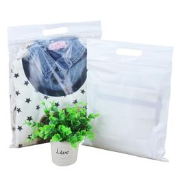 Zipper Top Clothes Bag Plastic Waterproof Zip Reclosable Handle Bag Clothing Towel Packing Bags