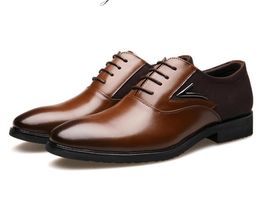 Brown Blue Purple Cowhide Men Dress Shoes Work Wear Style Round Toe Soft-Sole Fashion Business Oxfords Homme
