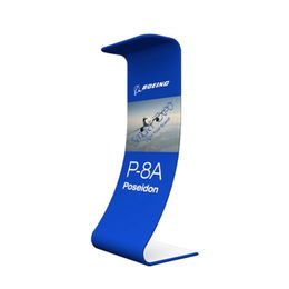 Zig-Zag Shape Banner Advertising Display Floor Banner-Stand with Thick Aluminium Frame Vivid Fabric Graphic Carry Bag