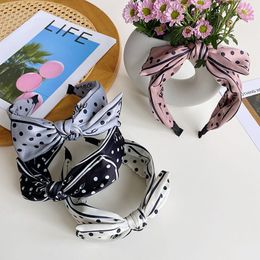 Polka Dot Bowknot Wide Side Headbands Fashion Hair Accessories Women Letter Washing Face Cute Hairband Boutique Hair Hoop New