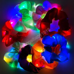 LED large intestine Hairbands Party luminous headdress three gears shiny Hair rope nightclub Colour lamp Rubber band female accessories