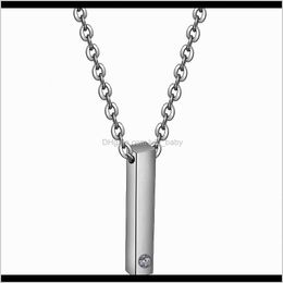 Necklaces & Pendants Jewellery Drop Delivery 2021 Customer Laser Logo Simple Stick Stainless Steel Pendant Crystal Men And Women Lover Couple T