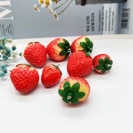 20pcs Classics 3D Resin Strawberry Charms Pendants Fruit Floating Creative Keys DIY Jewelry Making Accessories Handmade