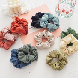 Women Scrunchies Elastic Hair Rubber Bands Vintage Solid Colour Hair Ring Ponytail Holder Sweet Hair Accessories