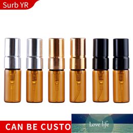 Wholesale 3ML Portable Brown Glass Perfume Bottles Atomizer Contenitori cosmetic vial for Essential Oil