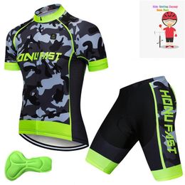 Kids Camouflage Cycling Jersey Set 2021 Boys Short Sleeve Clothing MTB Ropa Ciclismo Child Girl Bicycle Wear Sports Suit1