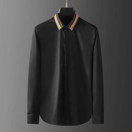 Handmade Beaded Long Sleeve Casual Shirt High Quality Male Business Formal Dress Shirts Tuxedo Social Party Camisa Masculina 210527