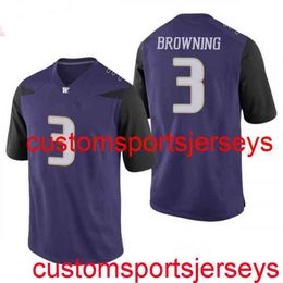 Stitched 2020 Men's Women Youth Jake Browning Washington Huskies Purple NCAA Football Jersey Custom any name number XS-5XL 6XL