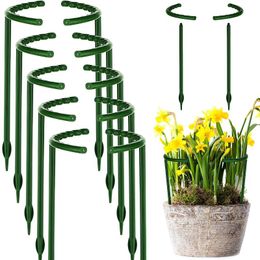 Other Garden Supplies 6pc Plastic Plant Support Pile Stand For Flowers Semicircle Greenhouses Arrangement Fixing Rod Holder Orchard Bonsai T