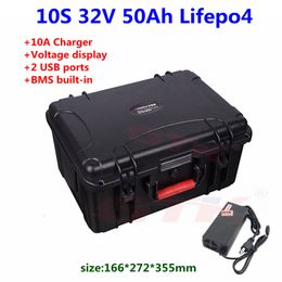 Customised 10S Lifepo4 32V 50Ah Lithium Battery with BMS for RV Robots Solar energy system Scooter ebike+5A Charger