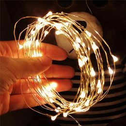 2021New String lights Silver Wire Christmas Garlands Festoon led Fairy Light Christmas Decorations for Home Room Tree Xmas Decoration DHL