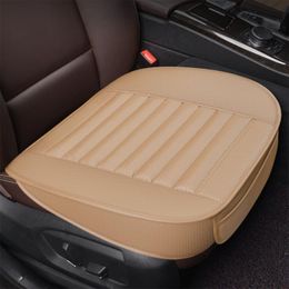Seat Cushions SUV Trucks Car Cover PU Leather Front Filling Bamboo Char Coal Protector Works Auto Accessories