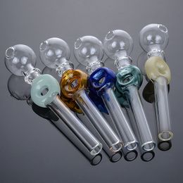 1000pcs Colourful Heady Water Pipes Oil Burner Pipe Pyrex Glassware Herb Hookah Cigrette Shisha Tube Smoking Accessories Oils Rigs Straw Tubes
