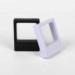 70*90*18mm Transparent PET Membrane box Holder Floating Display Case Earring Gems Ring Jewellery Suspension Packaging Boxes SN2579