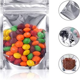 100pcs/lot Stand Up Aluminium Foil Zipper Bag Smell Proof Packaging Pouch for Food Coffee Storage Package Bags