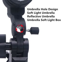 Photography Lighting EU Plug E27 Base Socket Lamp Bulb Adapter With Umbrella Hole For Photo Studio Softbox Fill Light Base Stand
