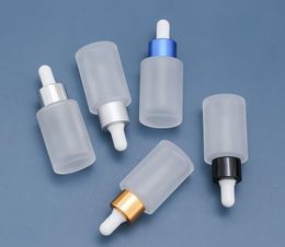 30Ml Small Empty Frosted Glass Dropper Bottles Refillable Bottle With Metal Screw Mouth For Essential Oil liquid SN5330