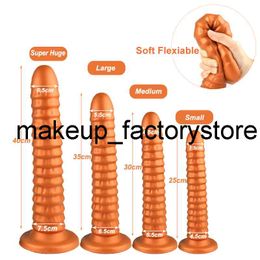 Massage Huge long silicone anal sex toys for women men butt plug with suction cup anus expander stimulator large dilator