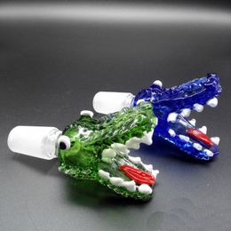 Vintage Crocodile glass bowl 14mm 18mm male size for water Bong pipe and Ash Catcher smoking