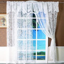 1PC Lace Floral Curtains Hollow Out Ball Trim Home Modern Cabinet Decor Valance