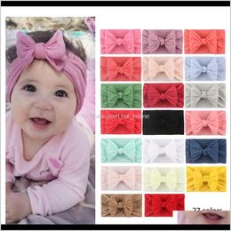 Baby Kids Maternity Drop Delivery 2021 Turban Bebe Headbands Baby Girls Hairbands Bow Knot Headband Soft Fashion Headwraps Nylon Hair Accesso