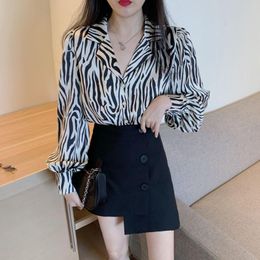 Work Dresses Alien Kitty Retro Casual Suits Zebra Stripes Loose Shirts Chic 2021 High Waist OL Bodycon Sexy Mini Skirts Two Pieces Sets