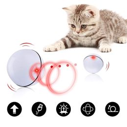 Smart Automatic Cat Toys Ball Pet Interactive Auto Rolling Self Rotating Ball Led Light USB Rechargeable Toys for Cats Kitten 211122