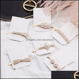 Hair Clips & Barrettes Jewelry Europe Fashion Women Girl Pearls Beads Barrette Hairpin Clip Pin Sweet Aessories S279 Drop Delivery 2021 Vxok