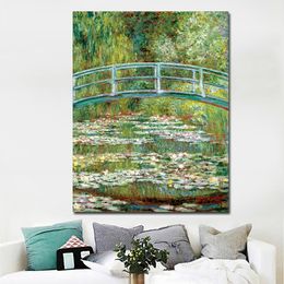 Claude Monet Painting Water Lilies Canvas Wall Art Painting Printed Home Decor Oil Canvas Painting Reproduction