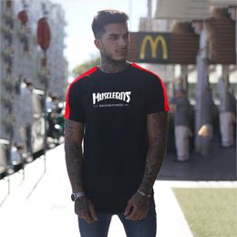 Muscleguys Gyms T shirt Brand Clothing Fitness T-shirt Streetwear Short Sleeve Tshirt Bodybuilding Workout Tee-shirt 210421