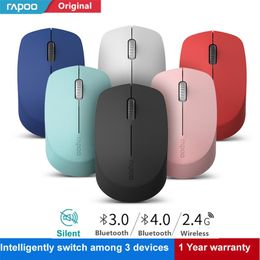 -Rapoo Willent Wireless Optical Mouse с Bluetooth 3.0 / 4.0 RF 2.4G MUTE MINI Бесшумные мыши для ноутбука Windows PC 210609