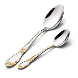 Cutlery Set Fork Knive Spoon Dinner Set Stainless Steel Golden Dinnerware Eco-firnedly Tableware