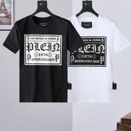 Men's T-Shirts ROUND NECK SS ICONIC PLEIN Mens Designer Tshirts Rhinestone Skull Men T-shirts Classical High Quality Top Tees PB 16575