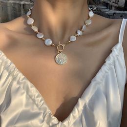 Handmade Women's Unique design Hand Crafted 14KGF Natural Freshwater Pearl Baroque Sweater Necklace