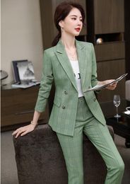 High Quality Fabric Formal Uniform Designs Pantsuits For Women Business Work Wear With Pants And Jackets Coat Interview Blazers Women's Two