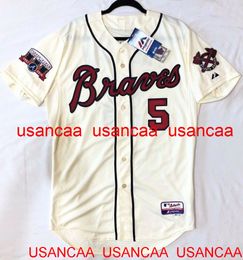 Stitched #5 FREDDIE FREEMAN Ivory COOL BASE JERSEY Throwback Jerseys Men Women Youth Baseball XS-5XL 6XL