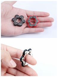 bike chain bracelet wholesale UK - 6 Knots Bike Chain Toy Key Ring Fidget Spinner Gyro Hand Metal Finger Keyring Bracelet Toys Reduce Decompression Anxiety Anti Stress For Kids Adult