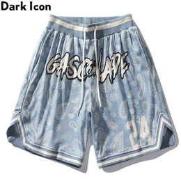 Light Blue Bandana Shorts Men Summer Jersey Material Men's Shorts Streetwear Shorts for Man 210603