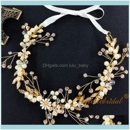 Hair Jewelry Jewelryhair Clips & Barrettes Factory Wholesaler Wedding Dress Prom Aessories Headbands Rhinestone Pearl Bridal Vine Bridesmaid