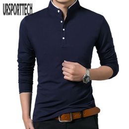 High Quality Men Polo Shirt Mens Long Sleeve Solid Polo Shirts Camisa Polos Masculina Popular Casual cotton Plus size S-3XL Tops 210401