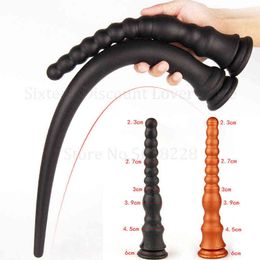 NXY Anal toys Sex Shop New Super Long Plug Beads big Butt Male Prostate Massage G spot Stimulator Erotic Toy For Woman Men 1125